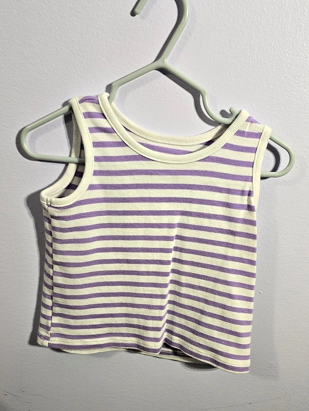 Kids Purple & White Striped Tank Top